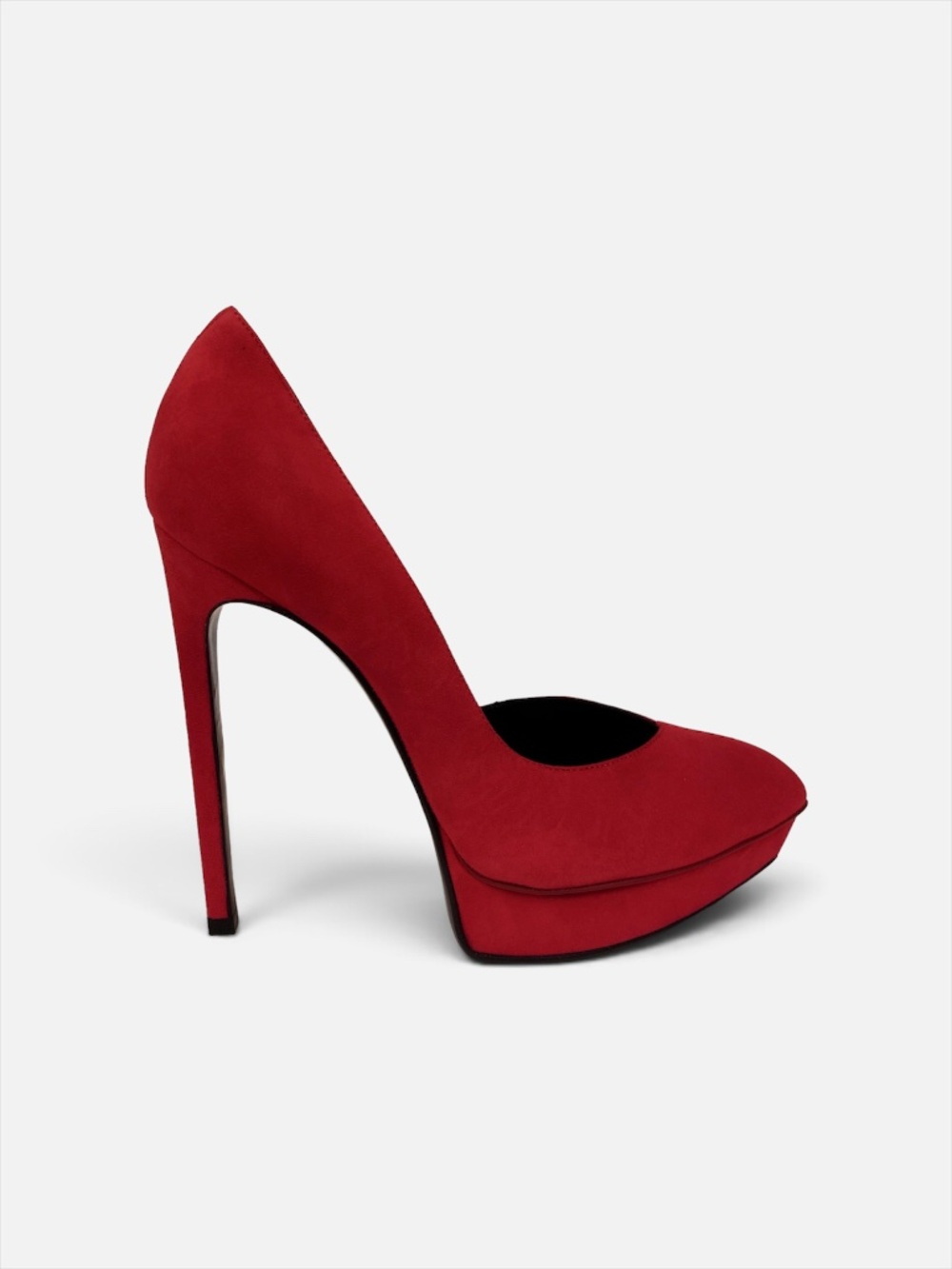 Saint Laurent Red Suede Platform High-Heel Pumps Women EU 39.5 Italy NIB